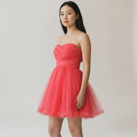 Masquerade ~ Watermelon Tulle Formal Party Dress 7/8 Valentines Barbie Fairy - Picture 9 of 9